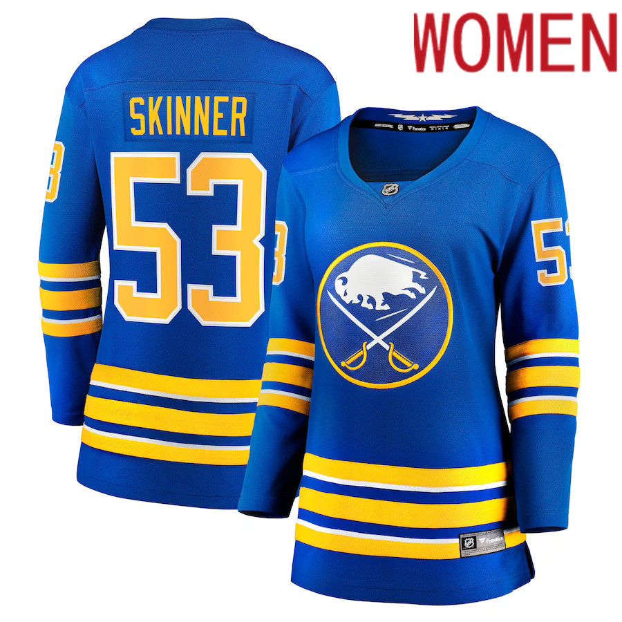 Women Buffalo Sabres #53 Jeff Skinner Fanatics Branded Royal Home Breakaway NHL Jersey->women nhl jersey->Women Jersey